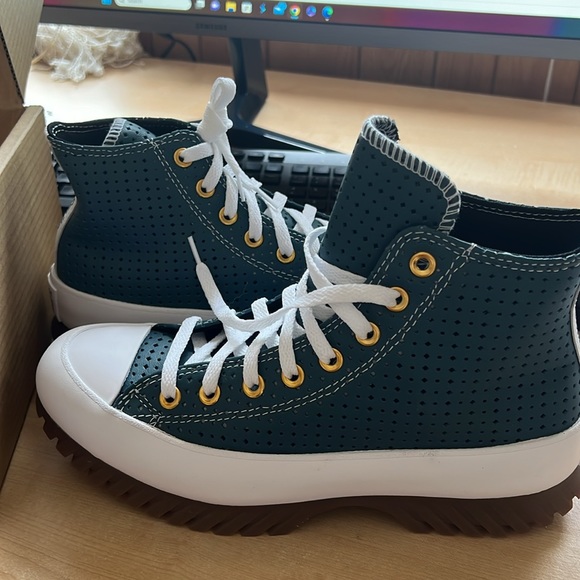 Custom designed converse lugged platform leather.  M7 W9 - Picture 3 of 4